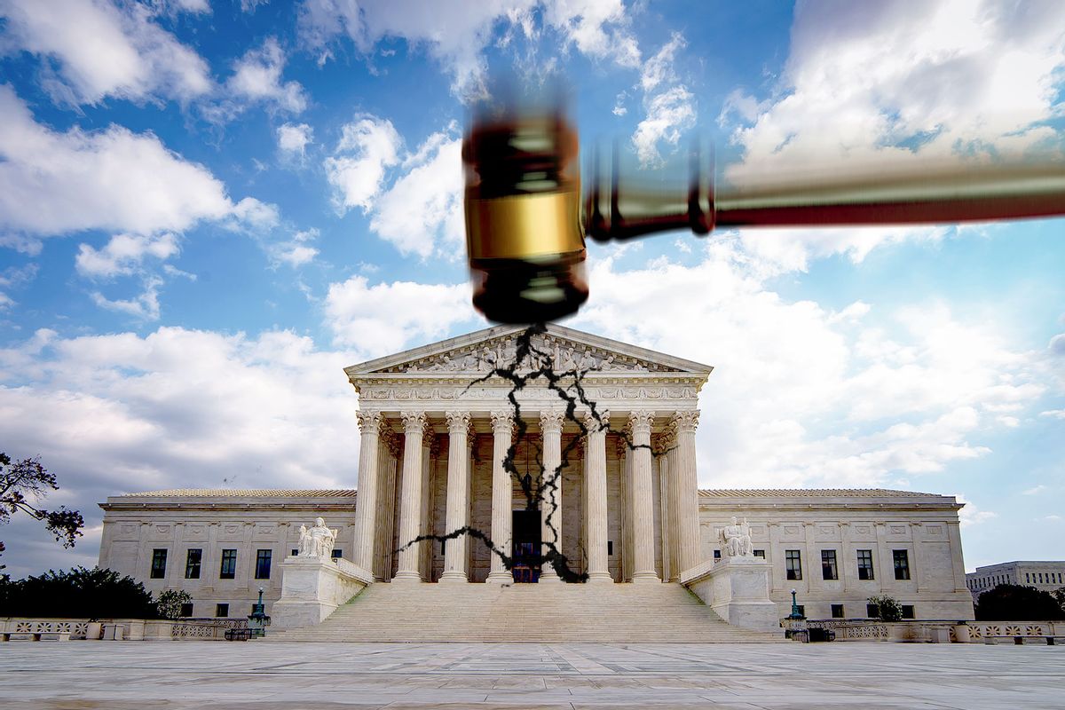 Gavel coming down on the US Supreme Court (Photo illustration by Salon/Getty Images)