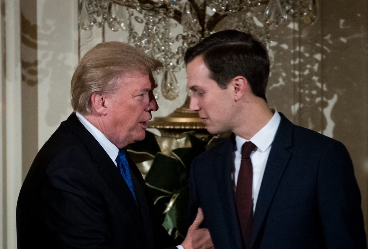 Donald Trump and Jared Kushner in the East Room of the White House, December 7, 2017 in Washington, DC. (Drew Angerer/Getty Images)