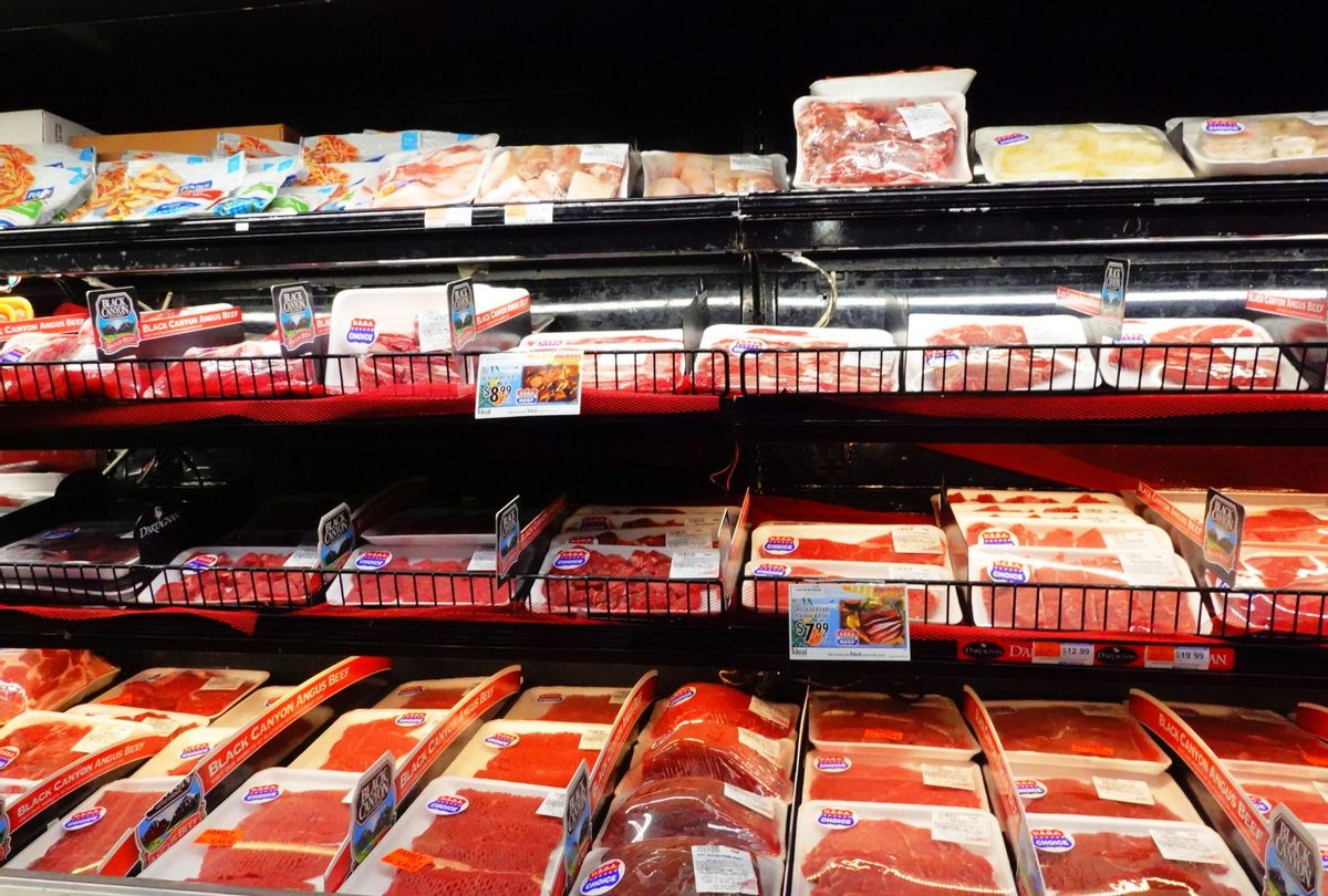 Meat products displayed at supermarket. (Michael M. Santiago/Getty Images)