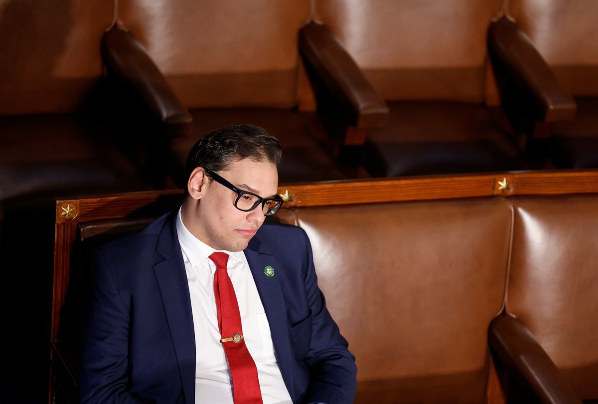 Rep. George Santos (R-NY) watches proceedings during the fourth day of elections for Speaker of the House at the U.S. Capitol Building on January 06, 2023 in Washington, DC.  (Anna Moneymaker/Getty Images)