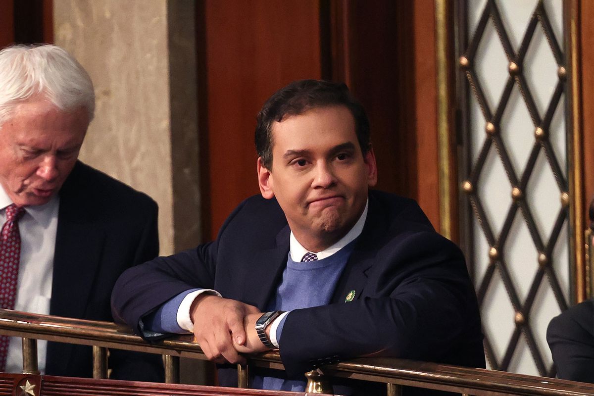 Incoming U.S. Rep. George Santos (R-NY) waits as fellow Representatives cast their votes for Speaker of the House on the first day of the 118th Congress in the House Chamber of the U.S. Capitol Building on January 03, 2023 in Washington, DC. (Win McNamee/Getty Images)