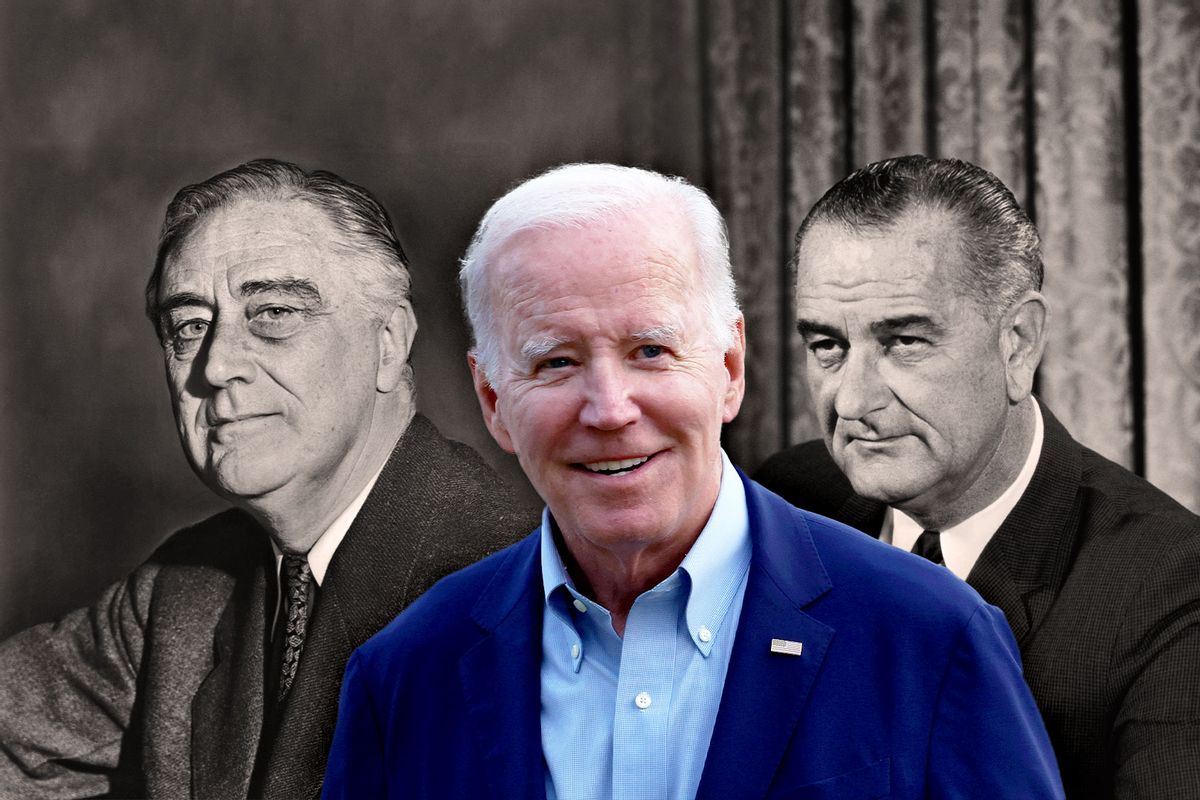 Franklin D. Roosevelt, Joe Biden and Lyndon B. Johnson (Photo illustration by Salon/Getty Images)