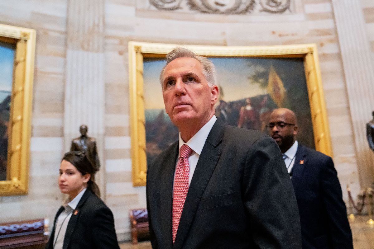 Republican Leader Kevin McCarthy (R-CA) enters the Capitol on January 5, 2023 in Washington, DC. (Nathan Howard/Getty Images)