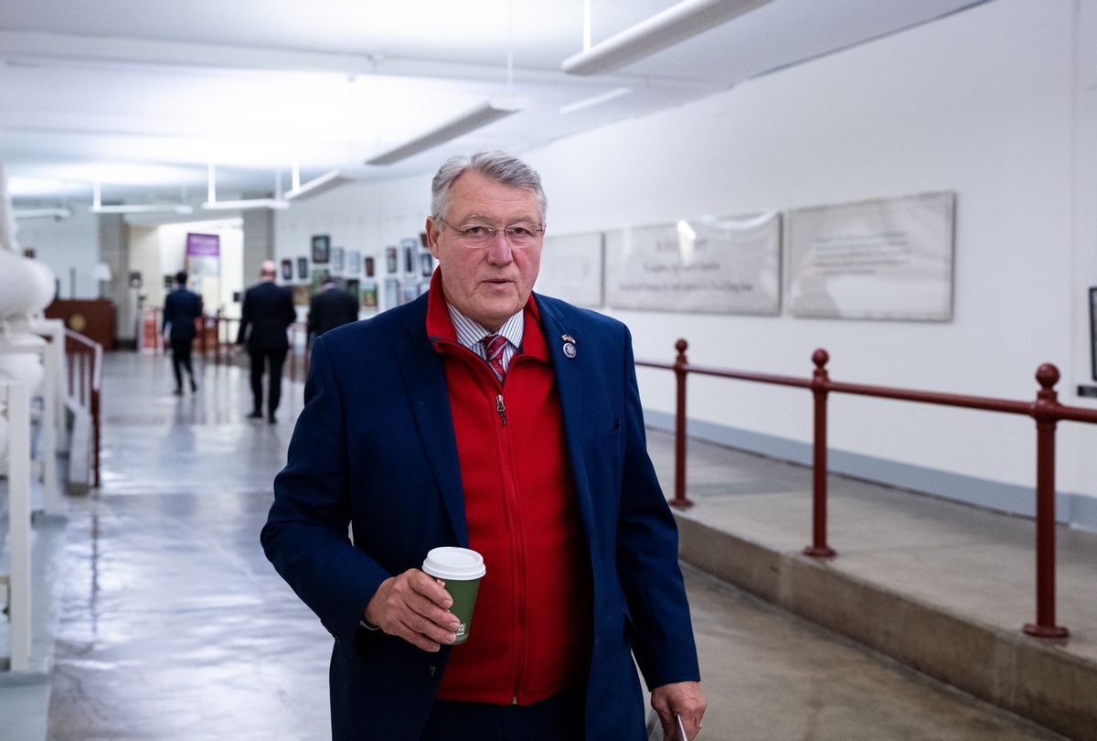 Rep. Rick Allen, R-Ga., leaves the House Republicans caucus meeting in the Capitol on Tuesday, December 13, 2022. (Bill Clark/CQ-Roll Call, Inc via Getty Images)
