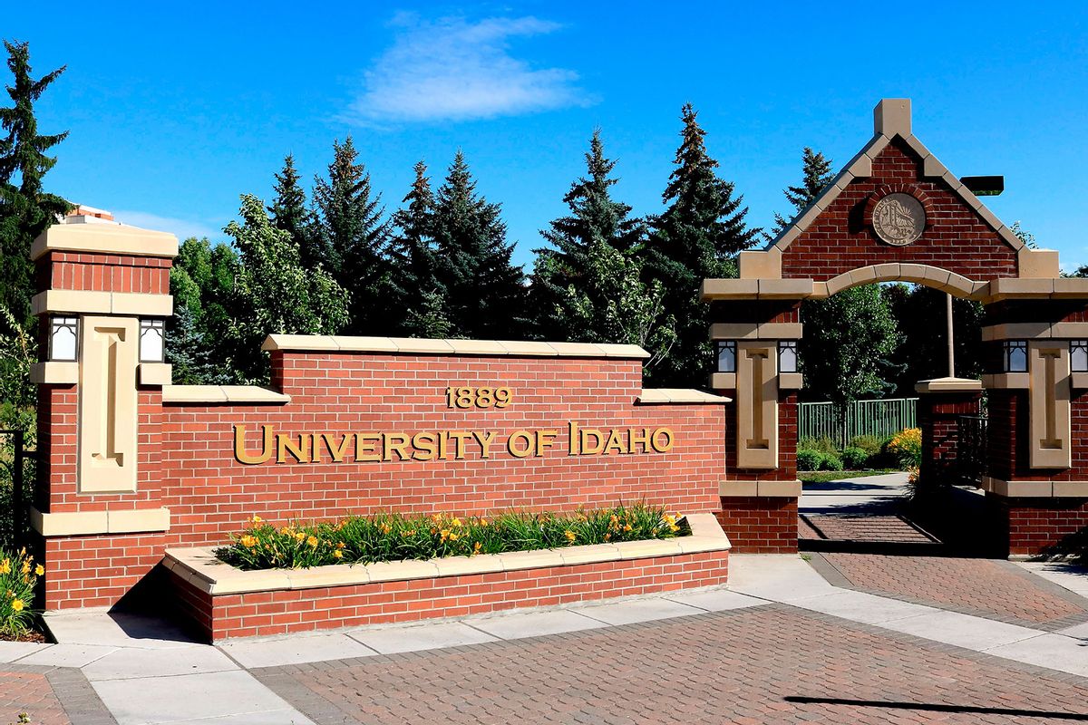 Entry sign into the University of Idaho campus in Moscow Idaho. (Education Images/Universal Images Group via Getty Images)