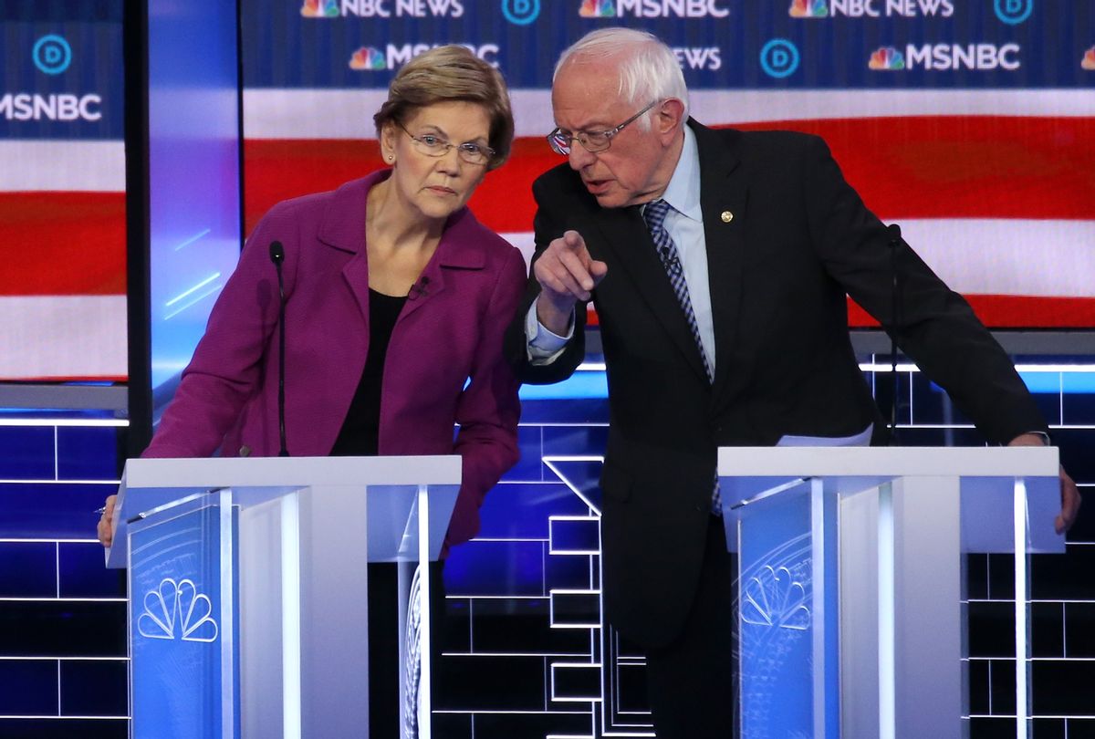 Sen. Elizabeth Warren (D-MA) and Sen. Bernie Sanders (I-VT) (Mario Tama/Getty Images)