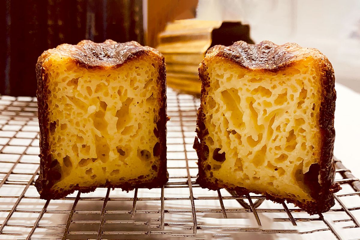 A cross-section of a canelé (Courtesy of the Institute of Culinary Education)