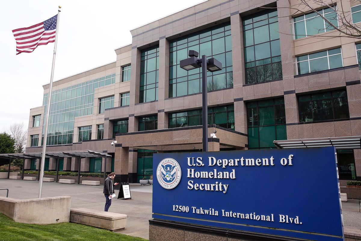 Department of Homeland Security (DHS) building. (JASON REDMOND/AFP via Getty Images)