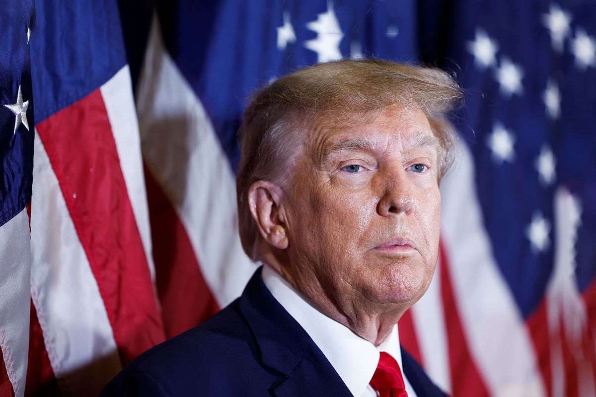 Former U.S. President Donald Trump speaks to reporters before his speech at the annual Conservative Political Action Conference (CPAC) at Gaylord National Resort & Convention Center on March 4, 2023 in National Harbor, Maryland. (Anna Moneymaker/Getty Images)