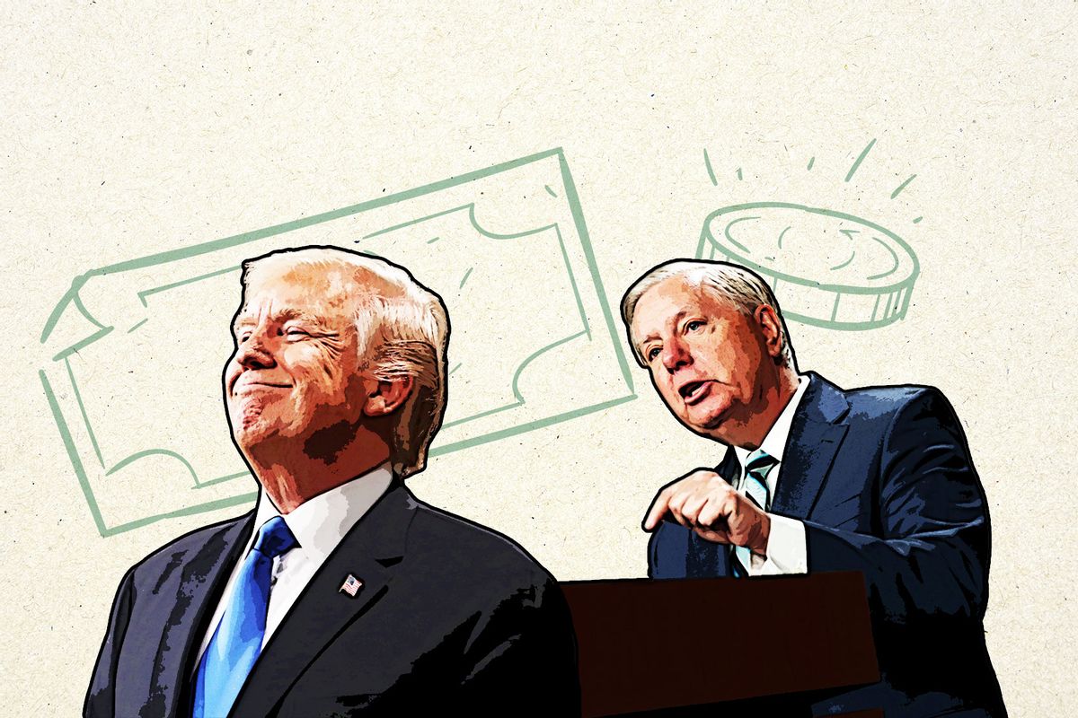 NextImg:“Teary-eyed” Lindsey Graham goes on Fox News to beg viewers to give indicted Trump "money"
