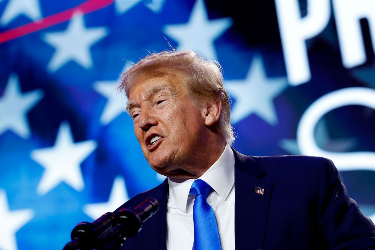Republican presidential candidate former President Donald Trump speaks at the Pray Vote Stand Summit at the Omni Shoreham Hotel on September 15, 2023 in Washington, DC. (Anna Moneymaker/Getty Images)