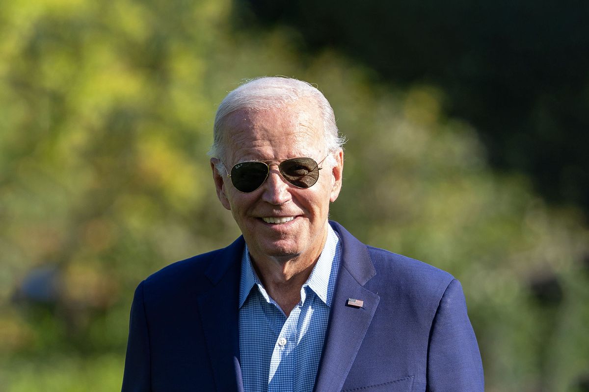 U.S. President Joe Biden walks on the south lawn of the White House on September 04, 2023 in Washington, DC. (Tasos Katopodis/Getty Images)