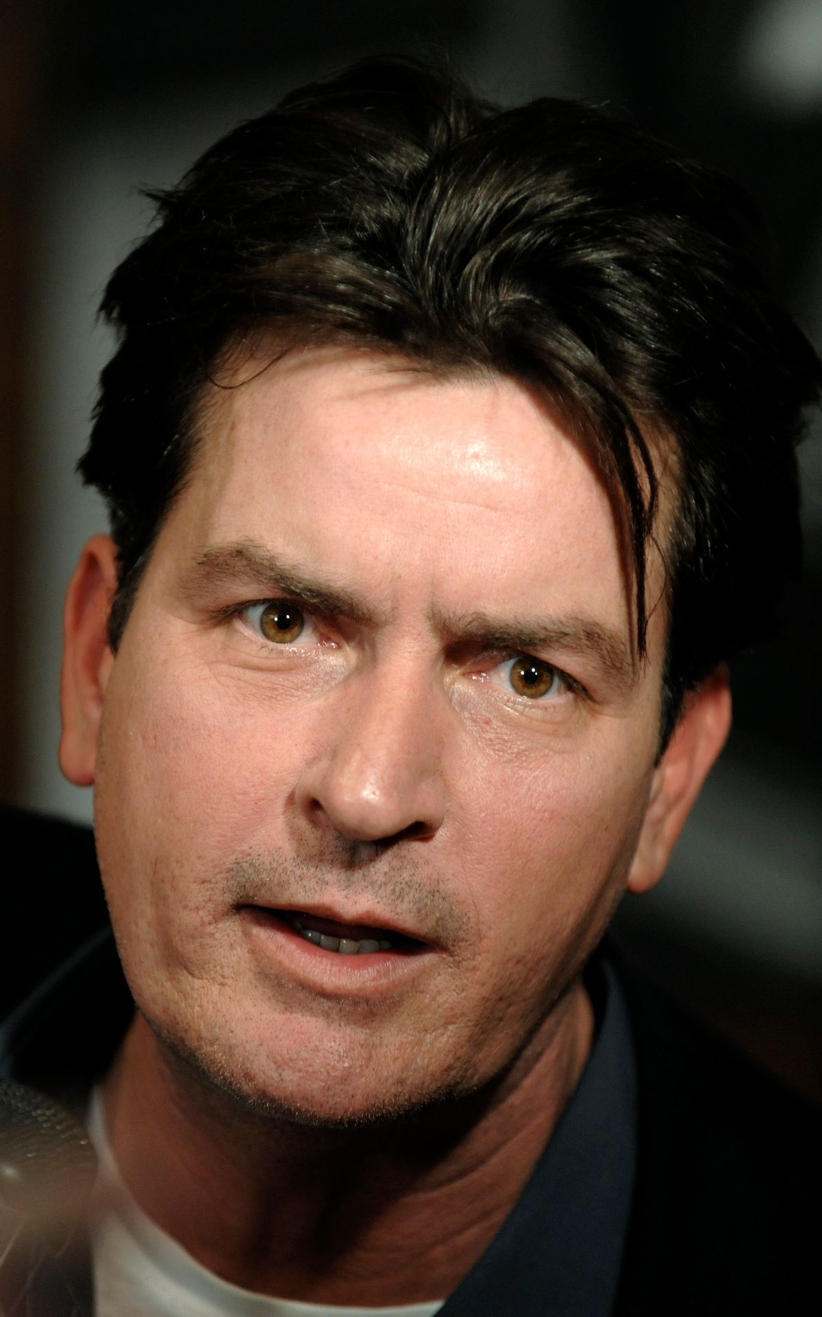 Charlie Sheen is interviewed at an event to celebrate the purchase of restaurant chain Buca di Beppo by Planet Hollywood, at Universal CityWalk in Los Angeles, Wednesday, Jan. 28, 2009. (AP Photo/Chris Pizzello) (Chris Pizzello)