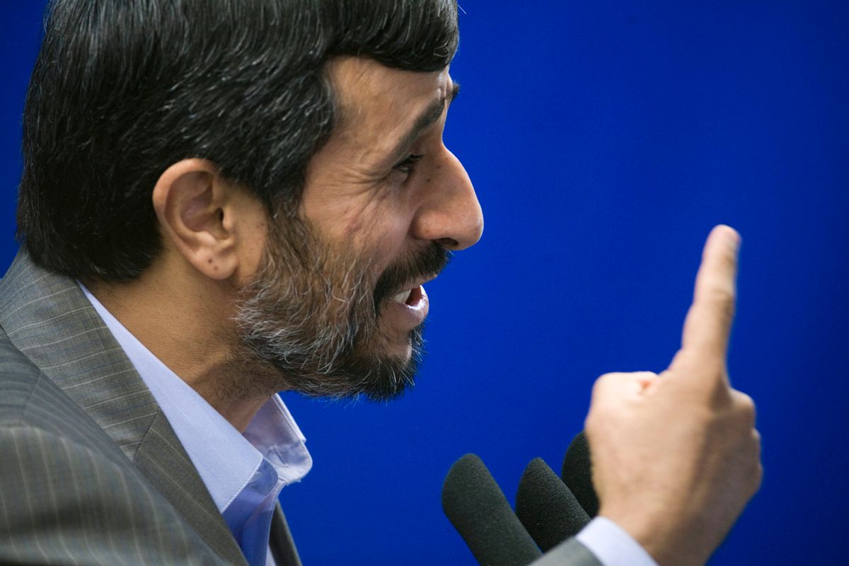 EDITORS' NOTE: Reuters and other foreign media are subject to Iranian restrictions on their ability to film or take pictures in Tehran.

Iranian President Mahmoud Ahmadinejad speaks during Friday prayers in Tehran August 28, 2009. Ahmadinejad on Friday called for the prosecution and punishment of the leaders of unrest that erupted after his disputed June re-election.  REUTERS/Morteza Nikoubazl (IRAN POLITICS HEADSHOT RELIGION) (Reuters)