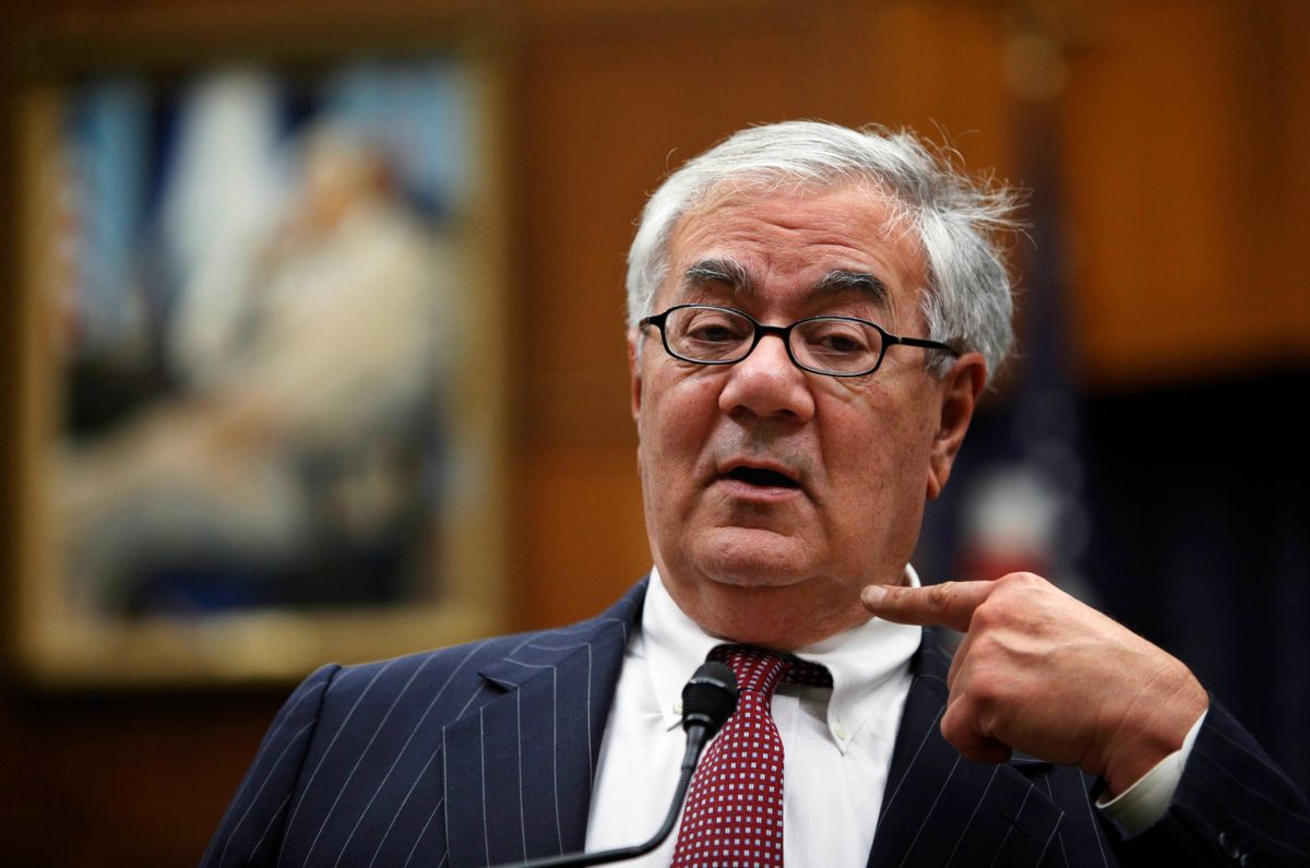 House Financial Services Committee Chairman Rep. Barney Frank, D-Mass. gestures during a news conference on Capitol Hill in Washington, Wednesday, Jan. 13, 2010, to discuss compensation hearings.   (AP Photo/Manuel Balce Ceneta)  (Associated Press)