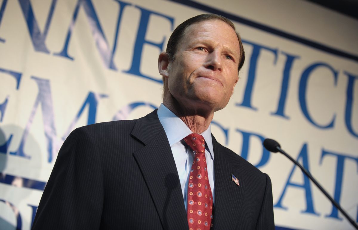 Connecticut Attorney General Richard Blumenthal announces his candidacy for the U.S. Senate seat vacated by the retirement of fellow Democrat Christopher Dodd in Hartford, Conn., Wednesday, Jan. 6, 2010.  (AP Photo/Jessica Hill) (Jessica Hill)