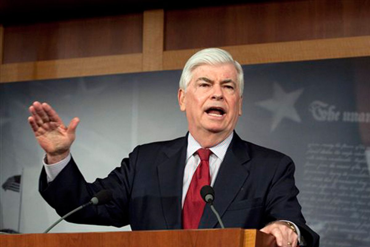 Sen. Chris Dodd, D-Conn., at a news conference in Washington on March 11.