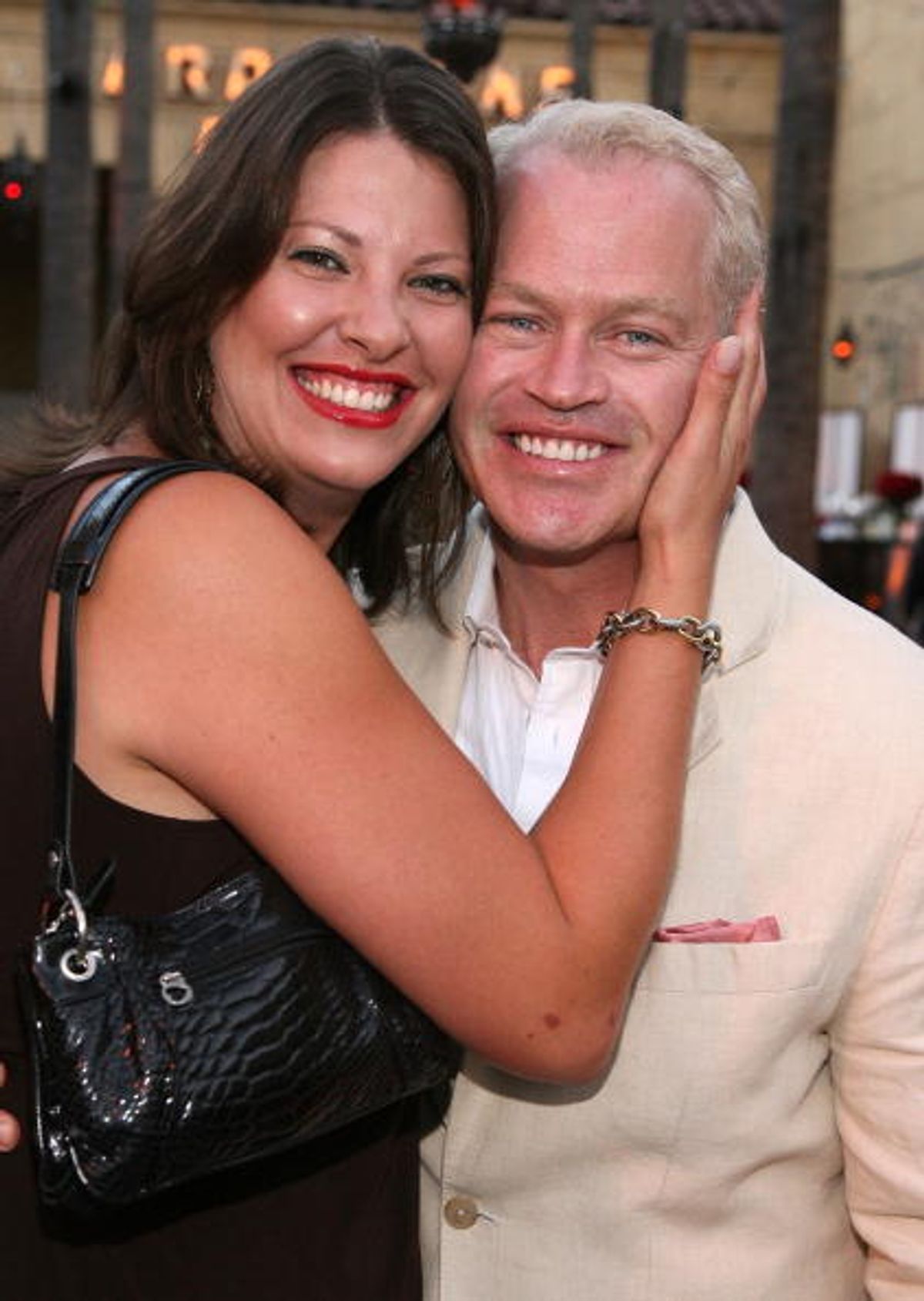LOS ANGELES, CA - AUGUST 18:  Actor Neal McDonough (r) and wife Ruve Robertson arrive at the premiere of Overture Films' "Traitor" held at the Egyptian Theatre on August 18, 2008 in Los Angeles, California.  (Photo by Frazer Harrison/Getty Images for Overture)  (Frazer Harrison)