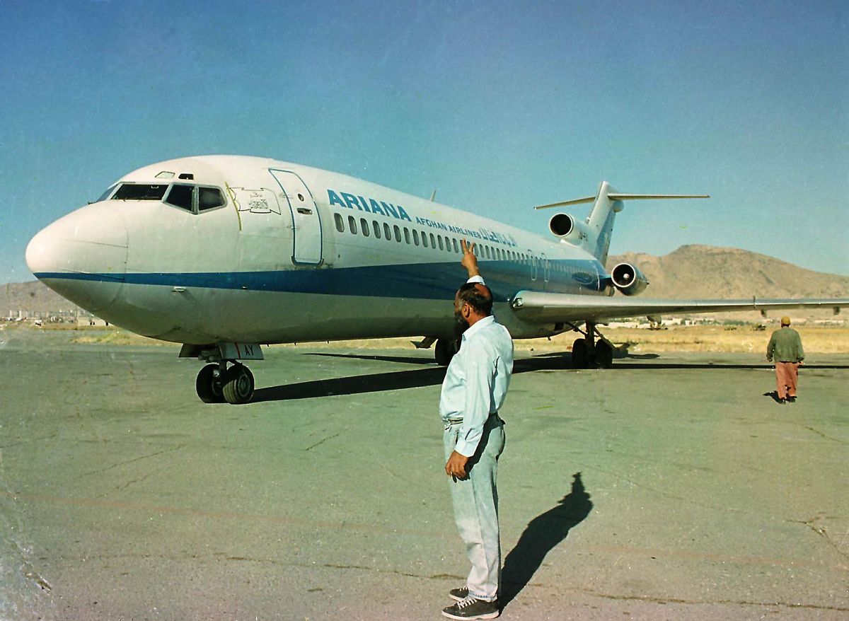 Undated file photo of an Ariana Boeing 727 passenger plane at Kabul airport in Afghanistan. The same type of jetliner with 166 passengers on board was hijacked earlier Sunday, Feb 6, 2000 by unidentified armed hijackers and forced to land at Uzbekistan for refueling before taking off to Moscow. (AP Photo/Amir Shah) (Associated Press)