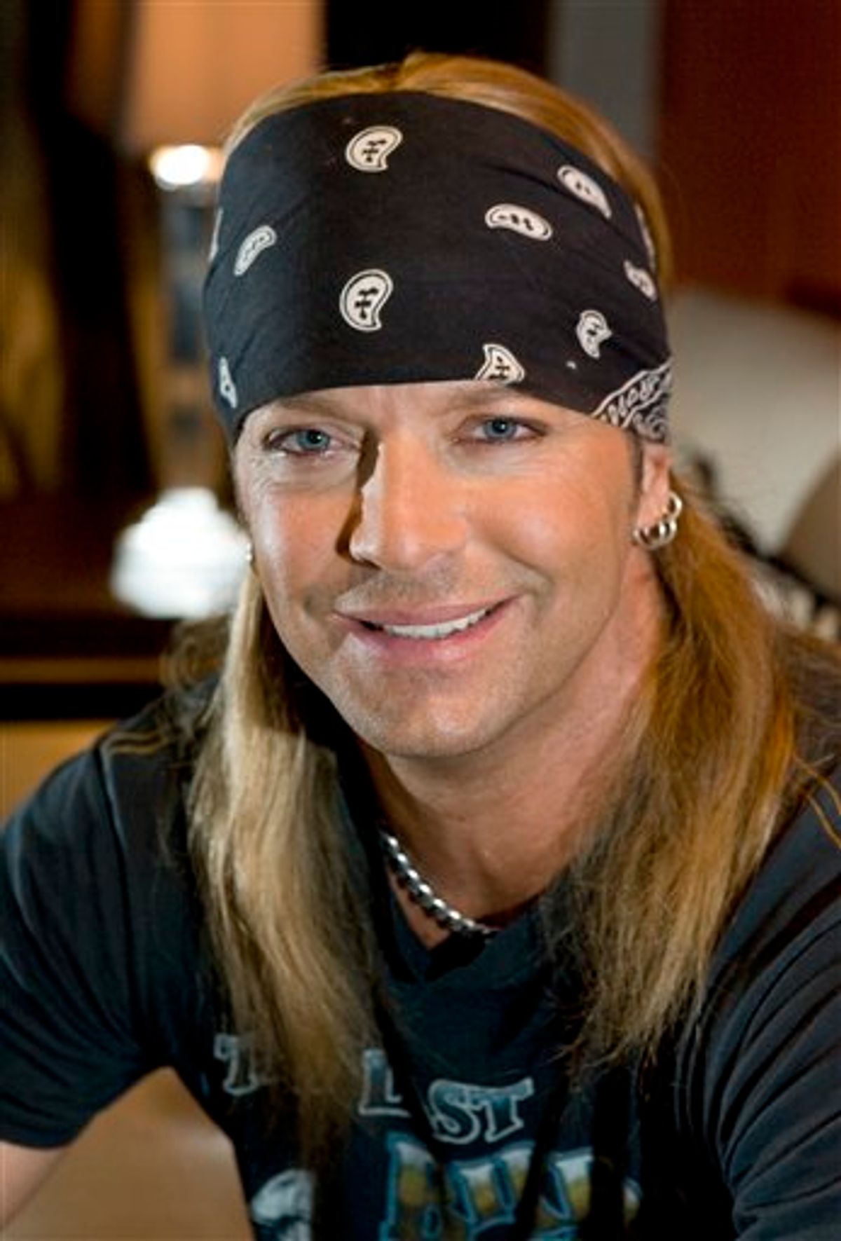 FILE - In this April 9, 2008 file photo, Poison lead singer Bret Michaels poses for a portrait  in the Hollywood area of Los Angeles. (AP Photo/Gus Ruelas, file) (AP)