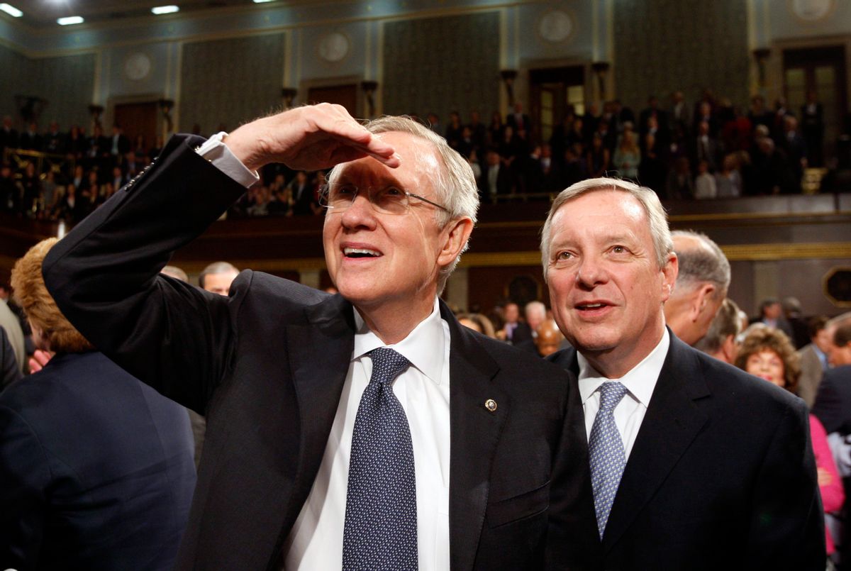 Majority Leader Harry Reid with Assistant Majority Leader Dick Durbin    (Reuters)