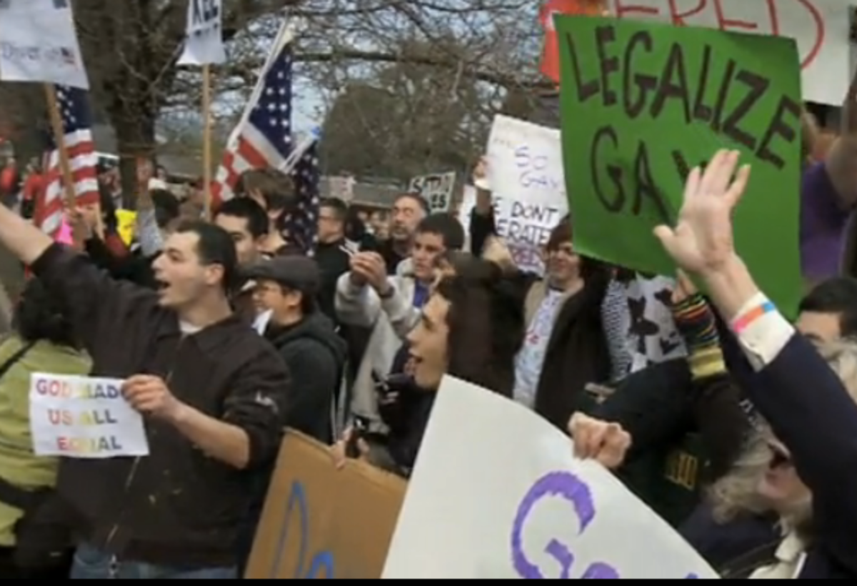 Gunn High's Palo Alto community rallies to fight back at Fred Phelps' protesters.