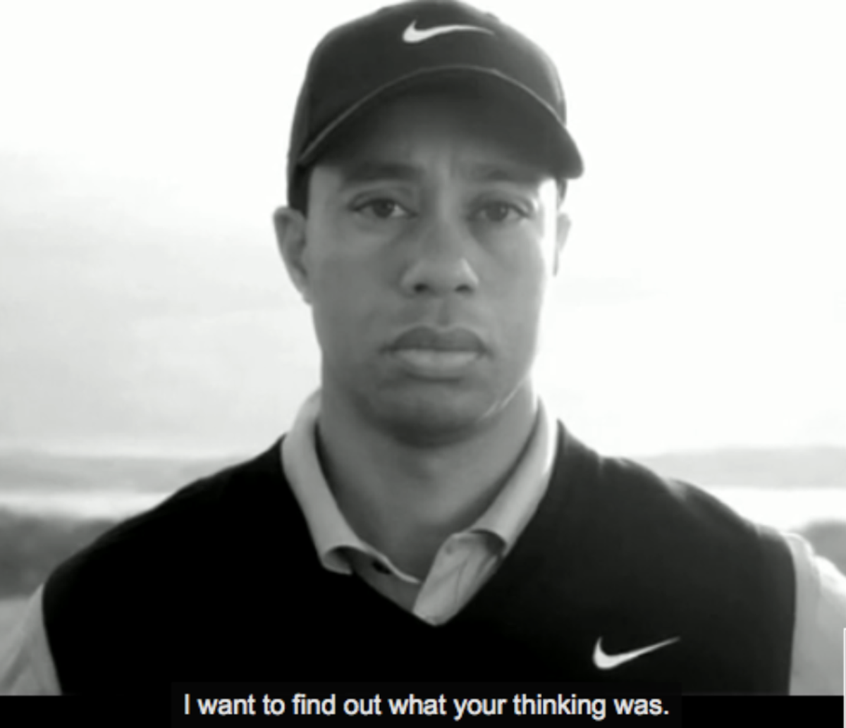 Tiger Woods in his controversial Nike ad.  