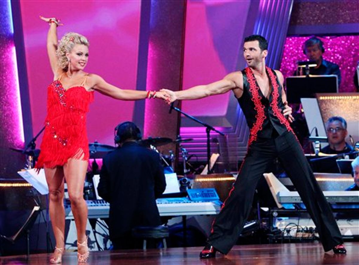 In this image released by ABC, Kate Gosselin , left, and her partner Tony Dovolani perform on  "Dancing with the Stars," on Monday, March 29, 2010 in Los Angeles. (AP Photo/ABC, Adam Larkey) (AP)