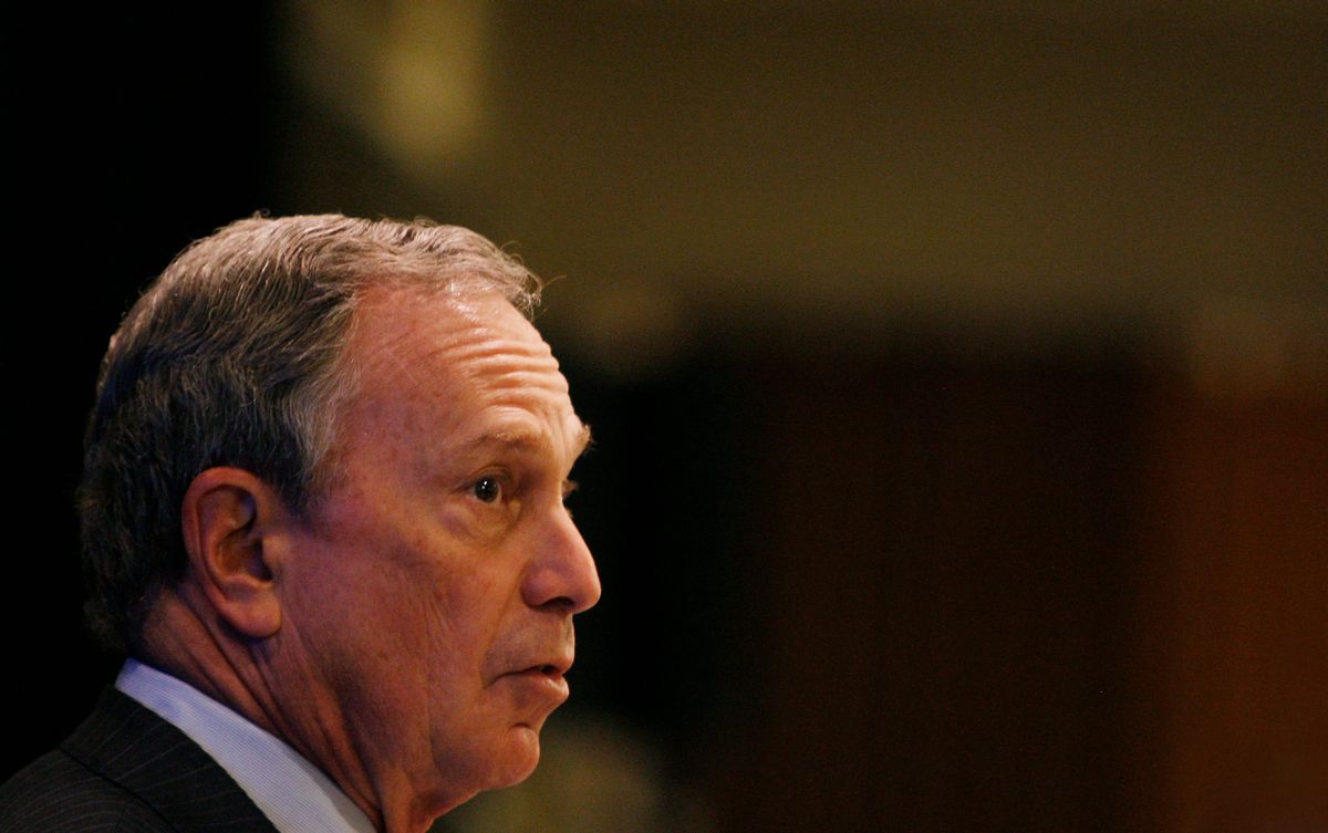 New York City Mayor Michael Bloomberg speaks during an appearance at the The Mayors Summit on Reentry and Employment in New York, February 28, 2008. Bloomberg has decided not to run for the U.S. presidency, he said in the New York Times, ending long-running speculation that he could launch a challenge as an independent candidate. REUTERS/Mike Segar   (UNITED STATES) (Reuters)