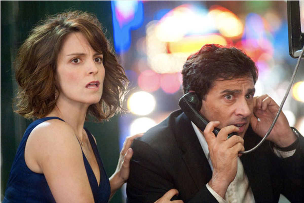 In the midst of the date night from hell, Claire (Tina Fey) and Phil (Steve Carell) make a frantic call for help.  