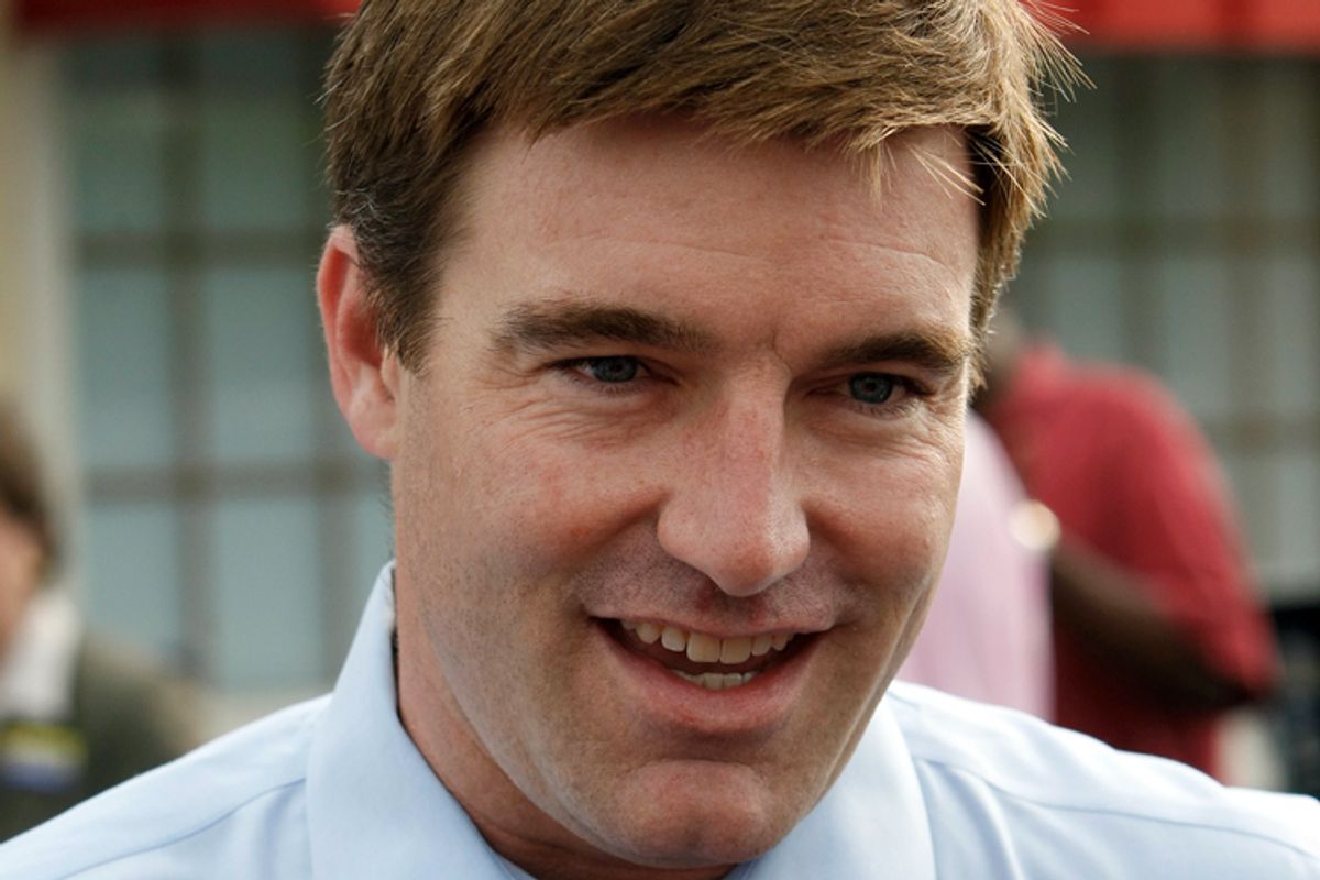 Democratic U.S. Senate candidate Jack Conway talks with reporters during a campaign stop on Friday, May 14.