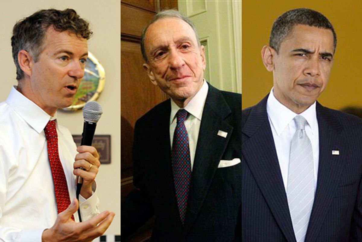 Rand Paul, Senator Arlen Specter and President Barack Obama