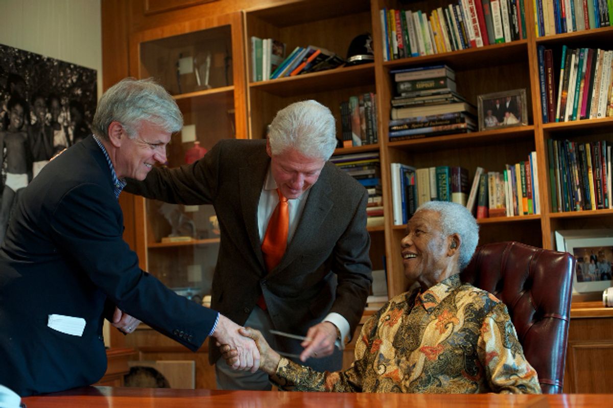 Joe Conason, former President Bill Clinton and Nelson Mandela    