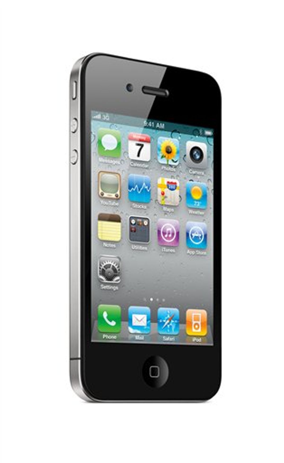 This product image provided by Apple Inc., Monday, June 7, 2010, shows an iPhone 4. Apple CEO Steve Jobs said the device will have a higher-resolution screen, longer battery life and thinner design. The new iPhone 4 is due to be released June 24. It will cost $199 or $299, depending on the capacity. (AP Photo/Apple Inc.) ** NO SALES ** (AP)