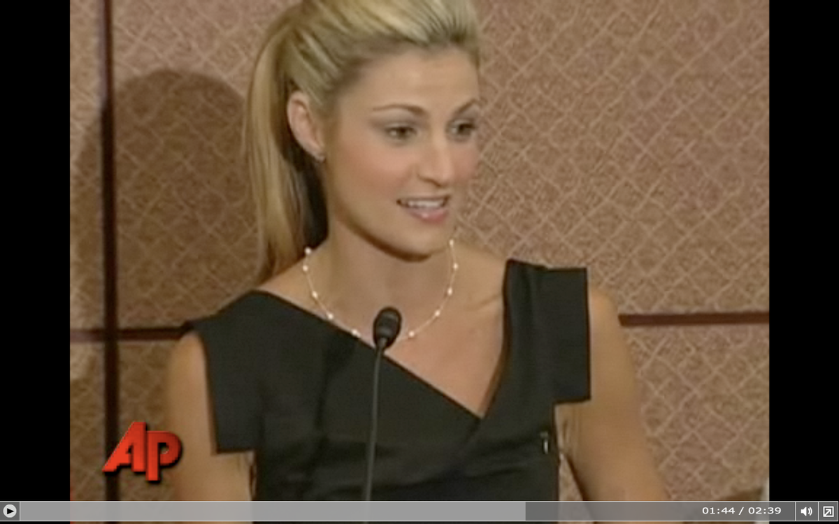 A screenshot from Erin Andrews' press conference today