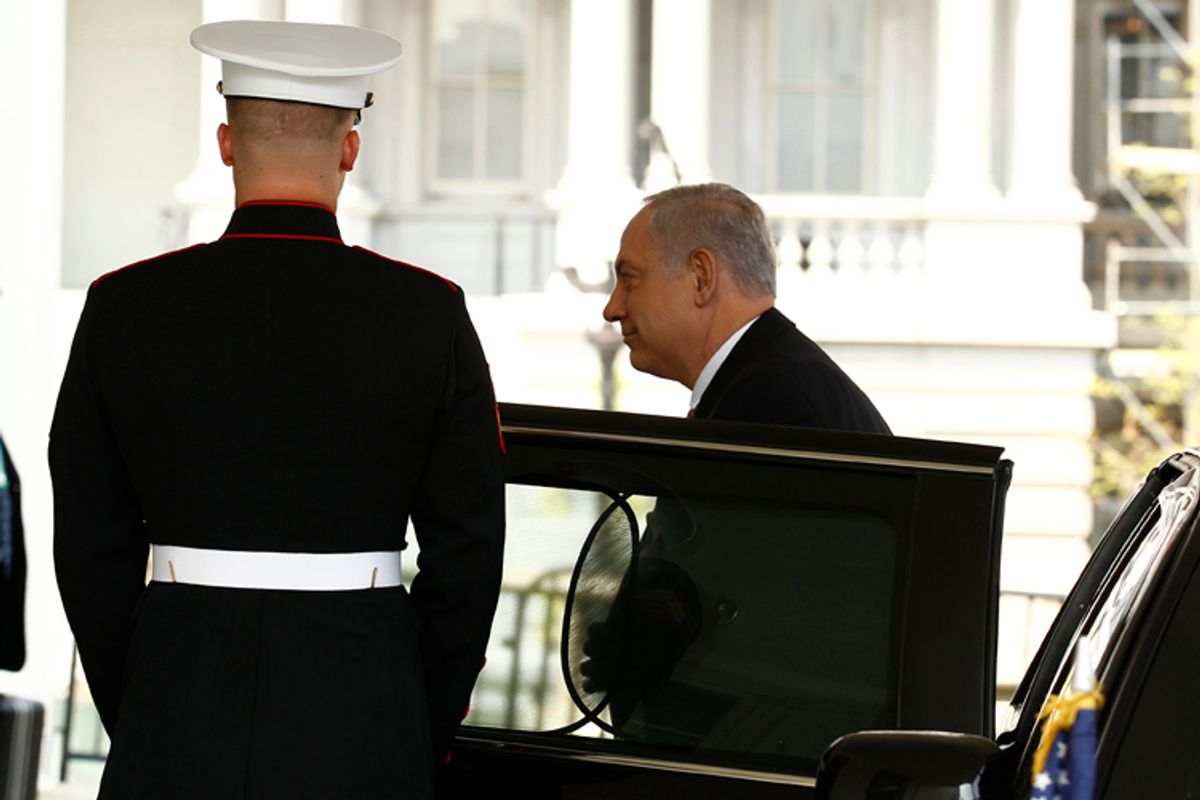 Israel's Prime Minister Benjamin Netanyahu arrives for his meeting with U.S. President Barack Obama in the Oval Office of the White House in Washington July 6, 2010. The two leaders are seeking to show they have turned the page on an unusually rocky period in relations between Washington and its close ally.

REUTERS/Kevin Lamarque (UNITED STATES - Tags: POLITICS)  (Â© Kevin Lamarque / Reuters)