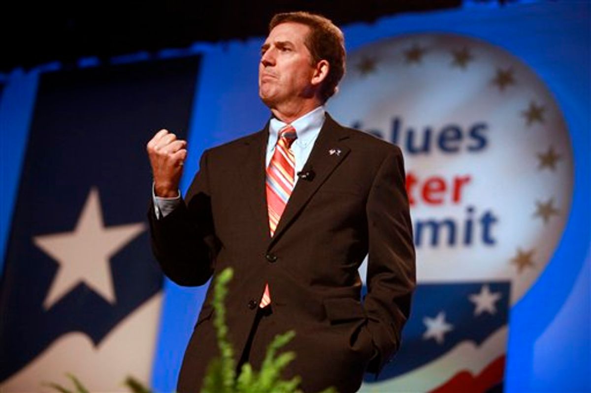 Sen. Jim DeMint, R-S.C., speaks to the Values Voter Summit, held by the Family Research Council Action, Friday, Sept. 17, 2010, in Washington. (AP Photo/Jacquelyn Martin) (AP)