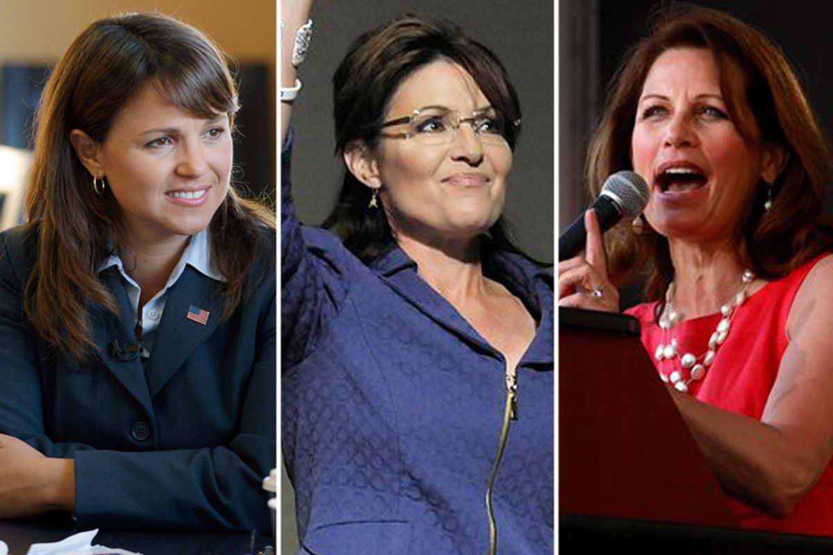 Christine O'Donnell, Sarah Palin and Michele Bachmann