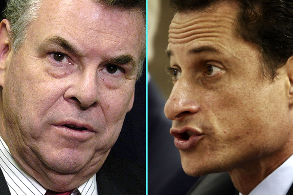 Peter King and Anthony Weiner  