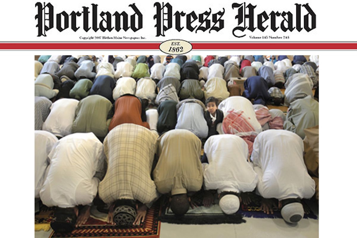 One of the photographs published by the Portland Press Herald on Sept. 11, 2010
