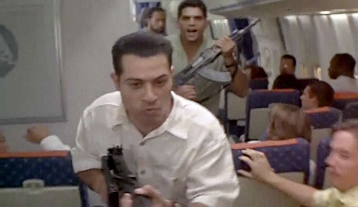 A scene from 1996's "Executive Decision," in which Arab terrorists hijack a Washington-bound Boeing 747
