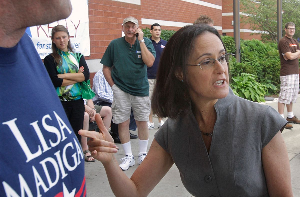 Illinois Attorney General Lisa Madigan speaks with reporters in Springfield, Ill., Wednesday, Aug. 18, 2010. Former Illinois Gov. Rod Blagojevich on Tuesday was convicted on a single count of lying to federal agents. (AP Photo/Seth Perlman) (Seth Perlman)