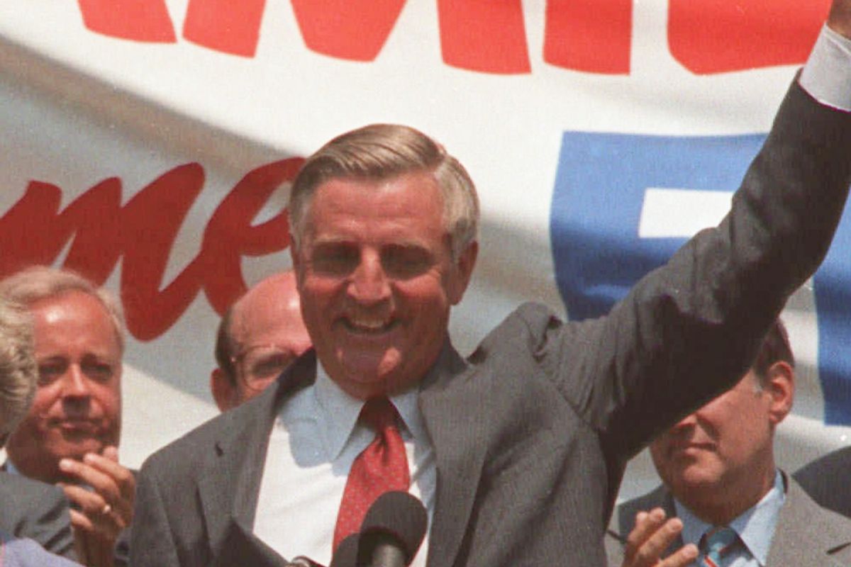 Walter Mondale on the campaign trail in 1984.     