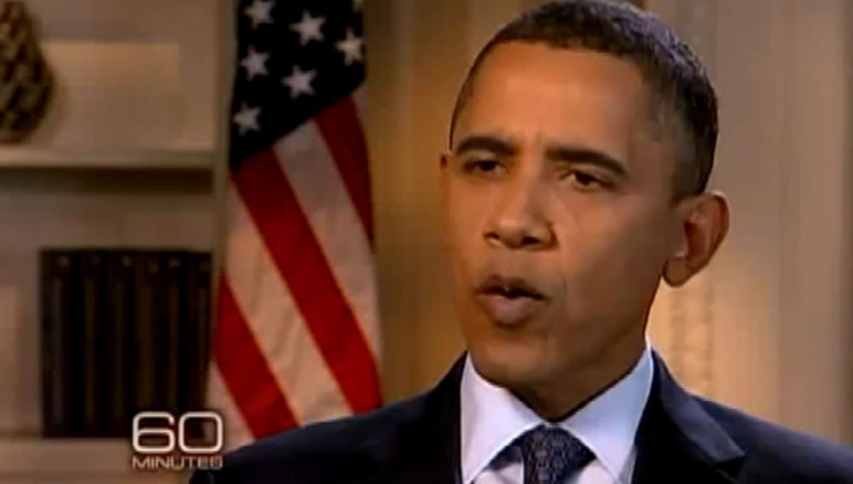 President Obama on CBS' "60 Minutes" on Sunday night