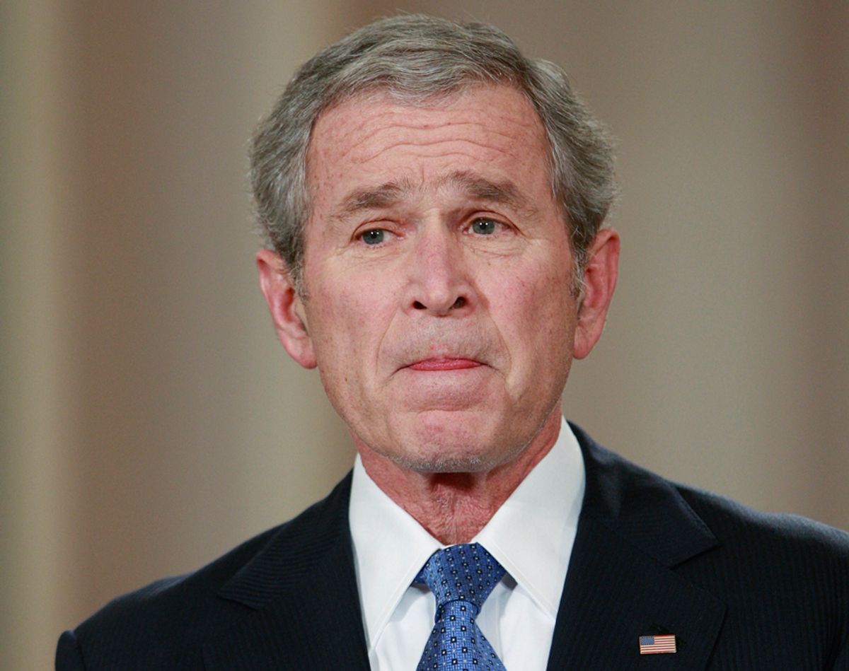 U.S. President George W. Bush pauses during his final live television address to the nation from the East Room of the White House in Washington January 15, 2009. Bush on Thursday defended his actions to avert a collapse of the financial system and protect America from another terrorist attack as he mounted a farewell bid to polish his troubled legacy.       REUTERS/Jason Reed (UNITED STATES)  REUTERS   (?? Jason Reed / Reuters)