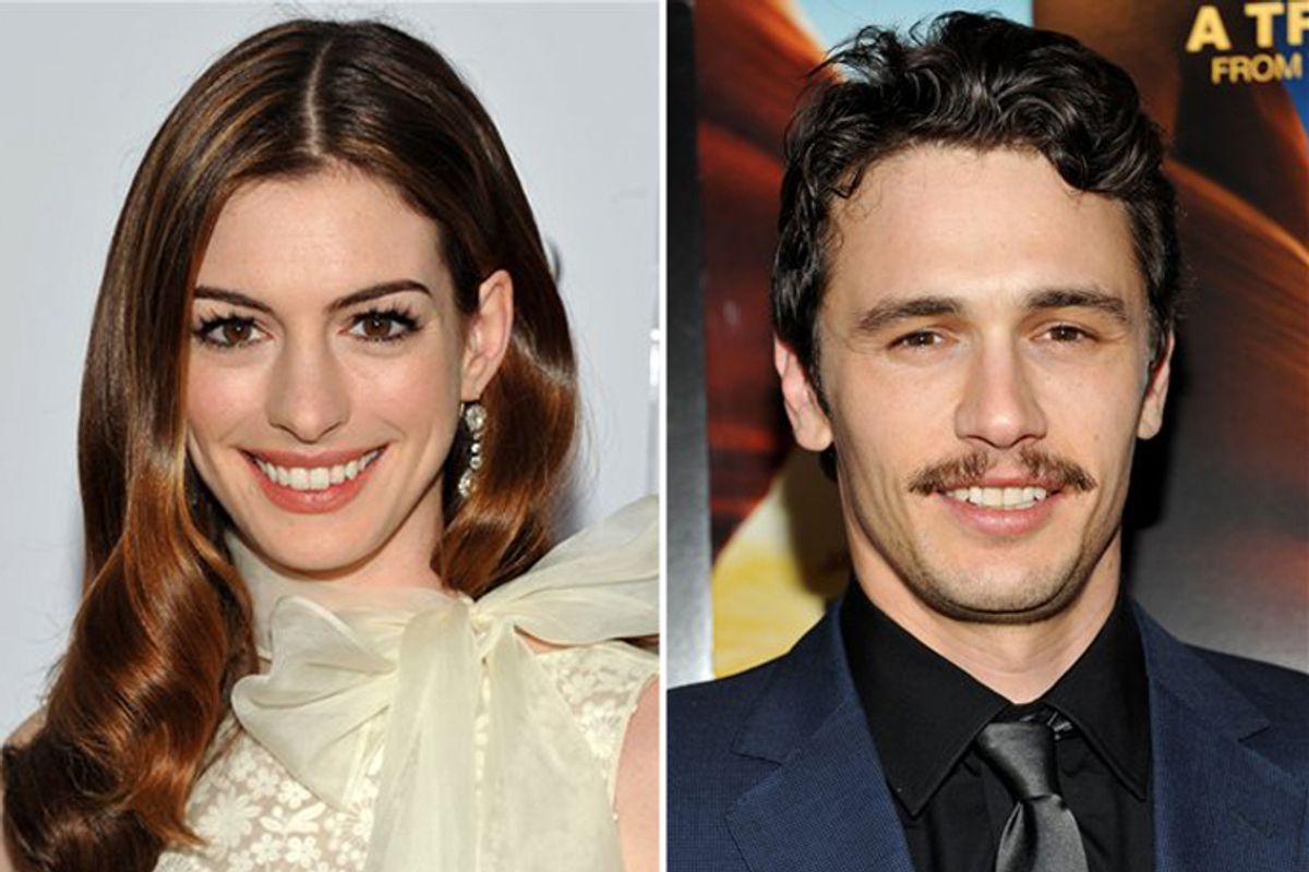 Next year's Oscar hosts: Anne Hathaway (L) and James Franco.  