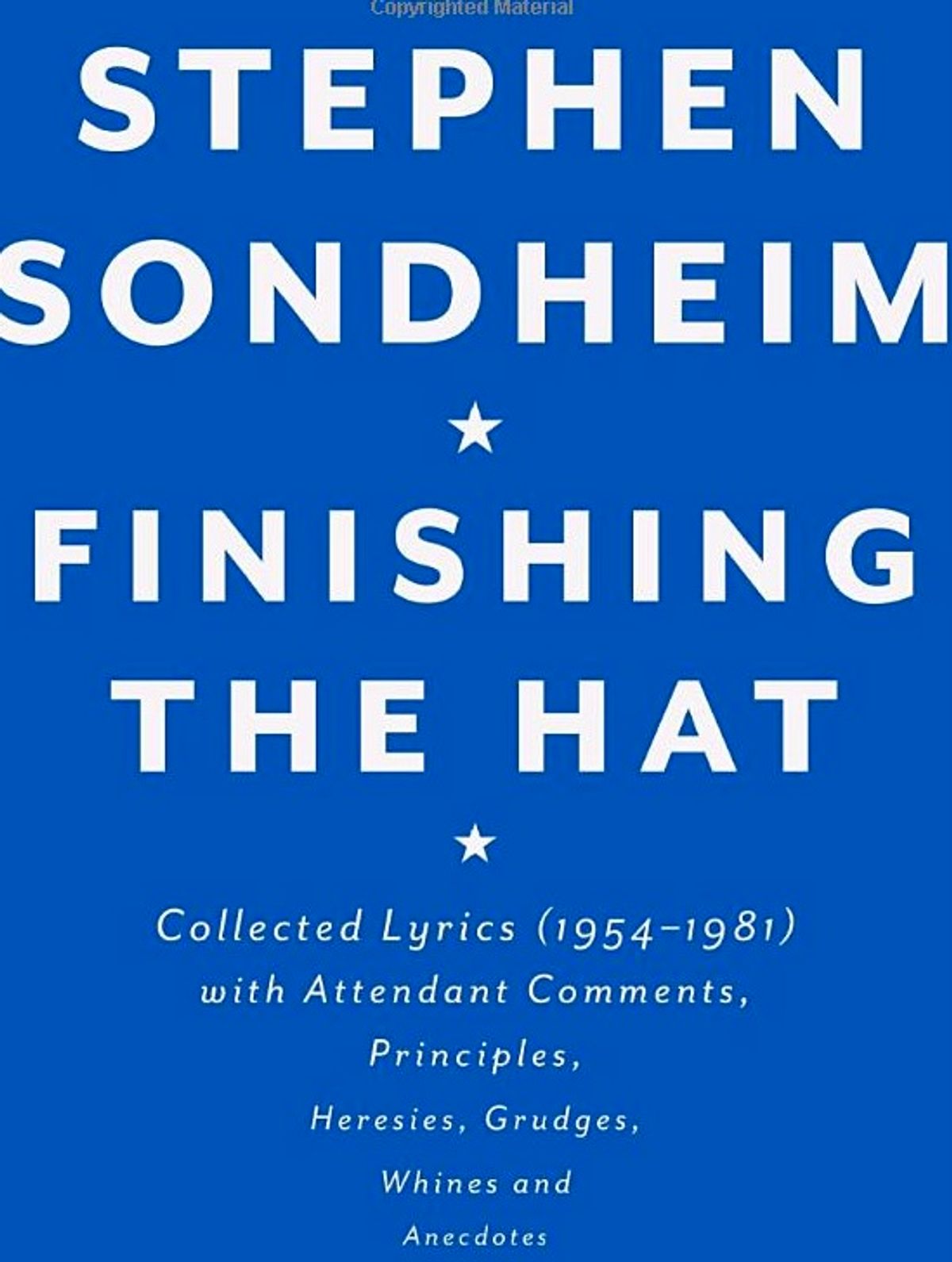 Finishing the Hat by Stephen Sondheim