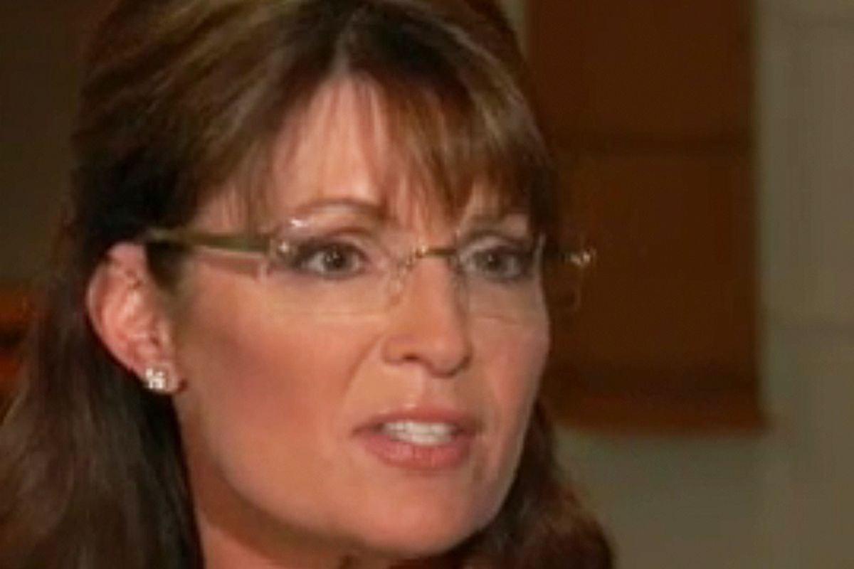 Sarah Palin, in an interview with Barbara Walters that will air on ABC in early December.