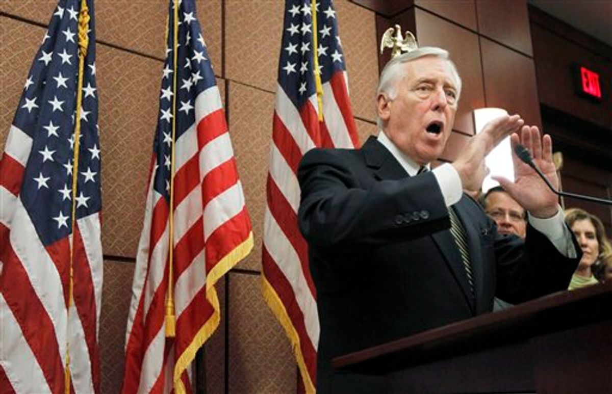House Majority Leader Steny Hoyer of Md., gestures during a news conference,on Capitol Hill in Washington, Thursday, Sept. 23, 2010, in support of the small business lending to struggling small businesses with easier credit and other incentives to expand and hire new workers. (AP Photo/Manuel Balce Ceneta) (AP)