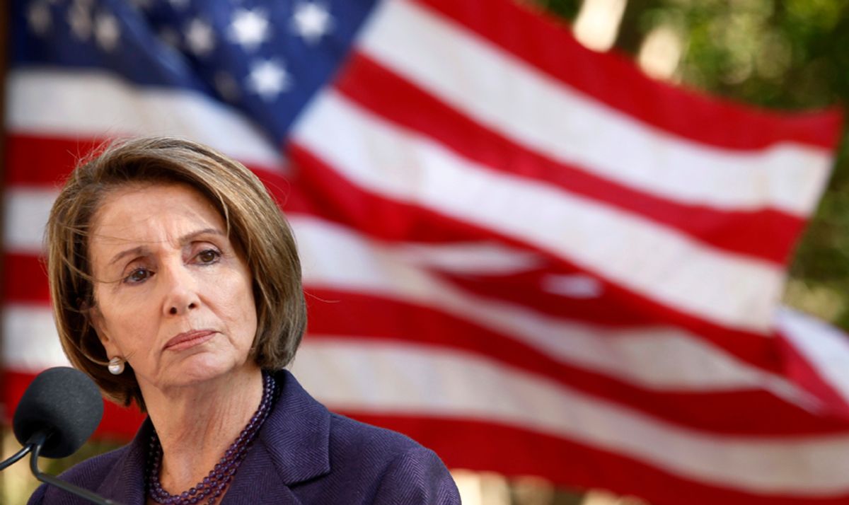 Outgoing Speaker of the House Nancy Pelosi makes remarks at the groundbreaking ceremony for the American Veterans Disabled For Life Memorial in Washington November 10, 2010. REUTERS/Kevin Lamarque (UNITED STATES - Tags: POLITICS HEADSHOT IMAGES OF THE DAY) (Â© Kevin Lamarque / Reuters)